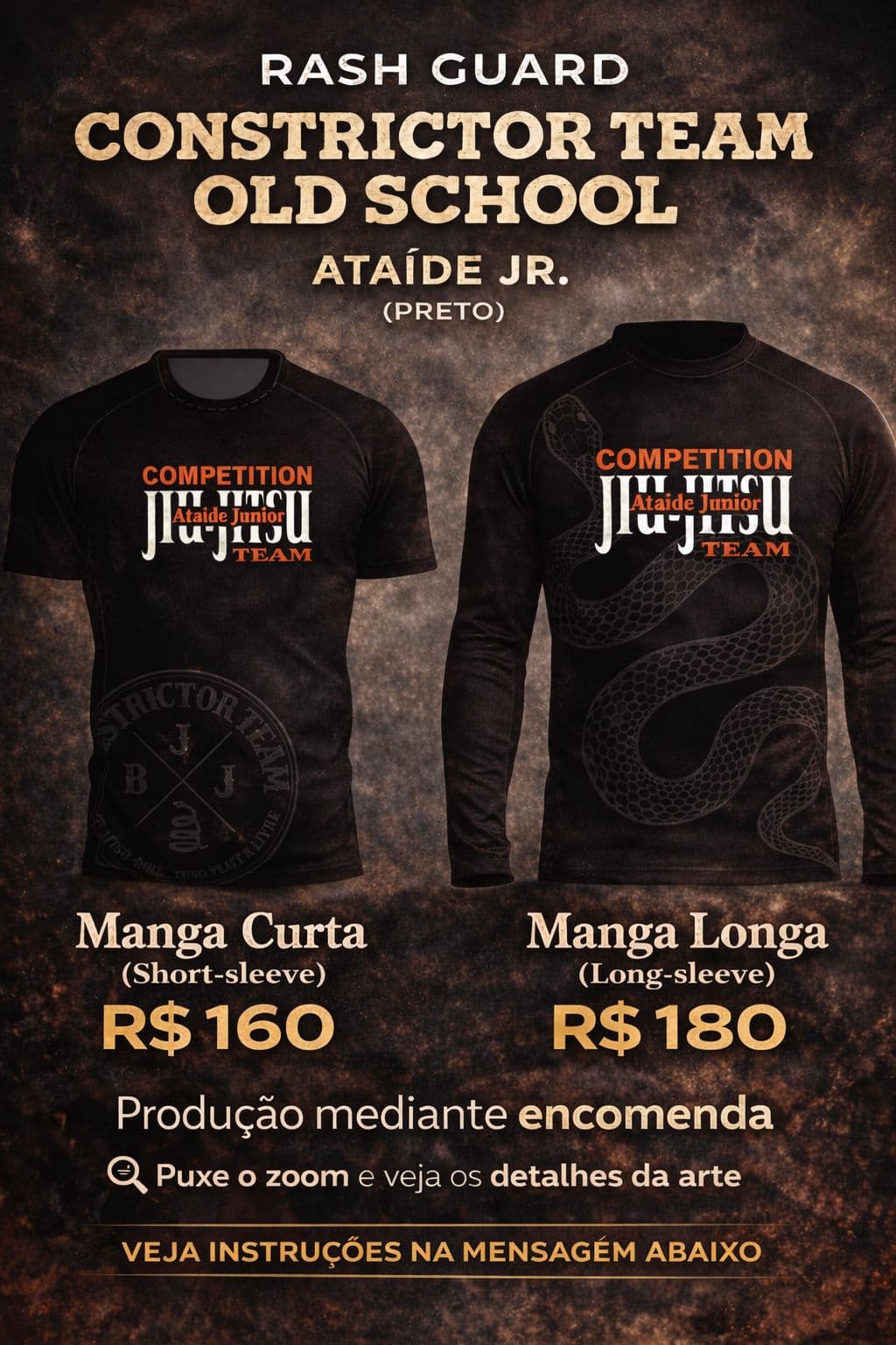 Produção Rash Guard Old School (Preto)