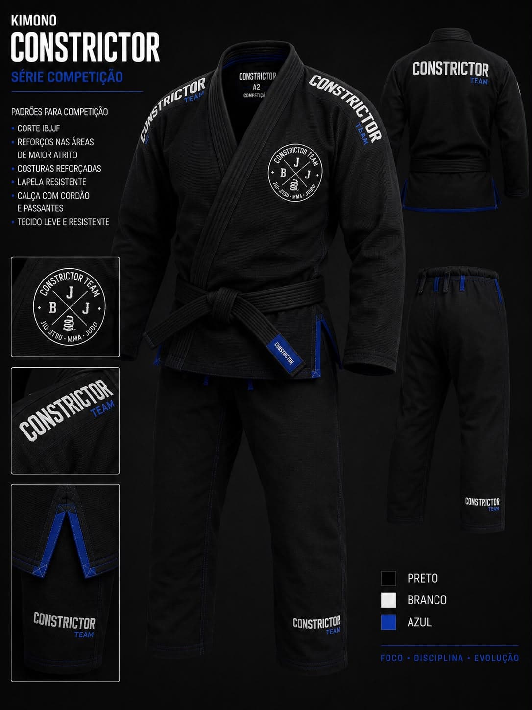 LANÇAMENTO OFICIAL – KIMONO SÉRIE KIDS EQUIPE CONSTRICTOR TEAM Miniatura 4