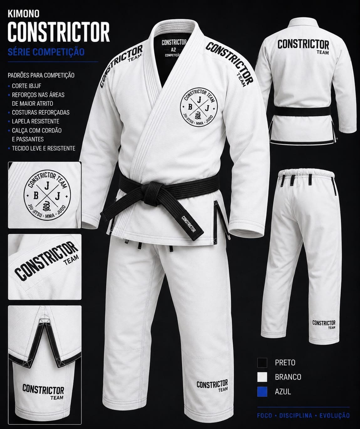LANÇAMENTO OFICIAL – KIMONO SÉRIE KIDS EQUIPE CONSTRICTOR TEAM Miniatura 5