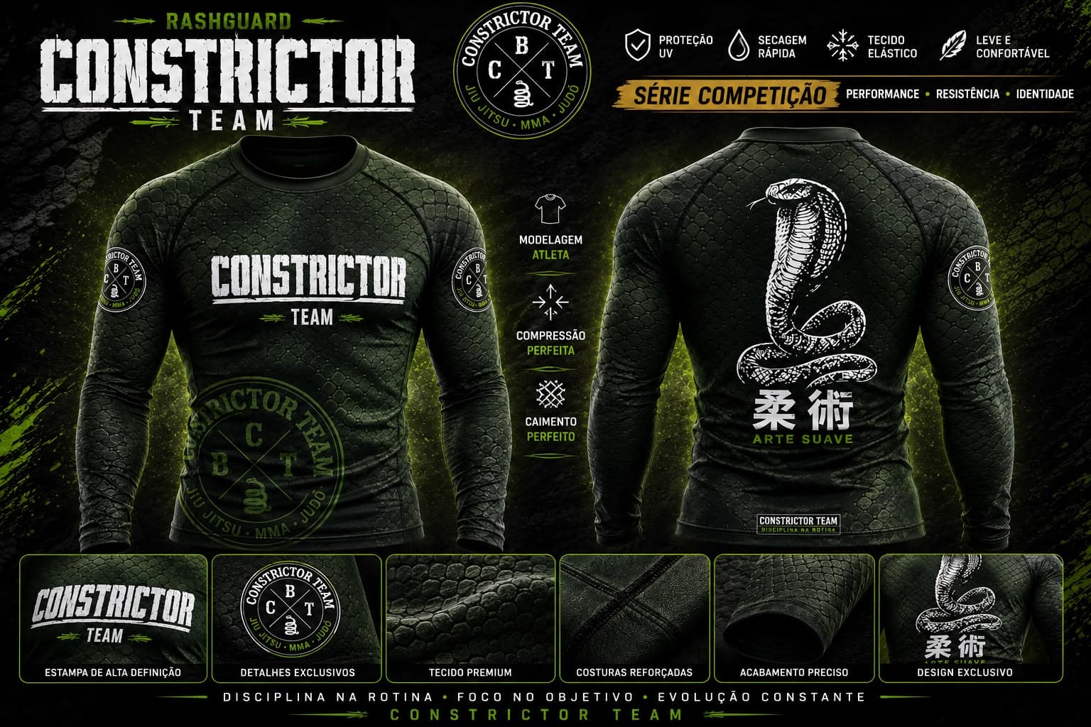 Rashguards Oficiais Constrictor Team Miniatura 4