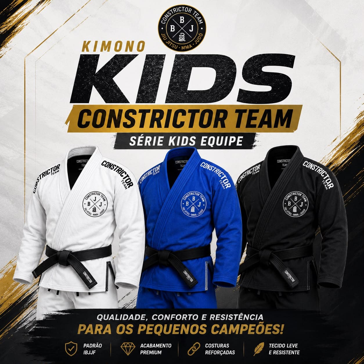 LANÇAMENTO OFICIAL – KIMONO SÉRIE KIDS EQUIPE CONSTRICTOR TEAM - Imagem Principal